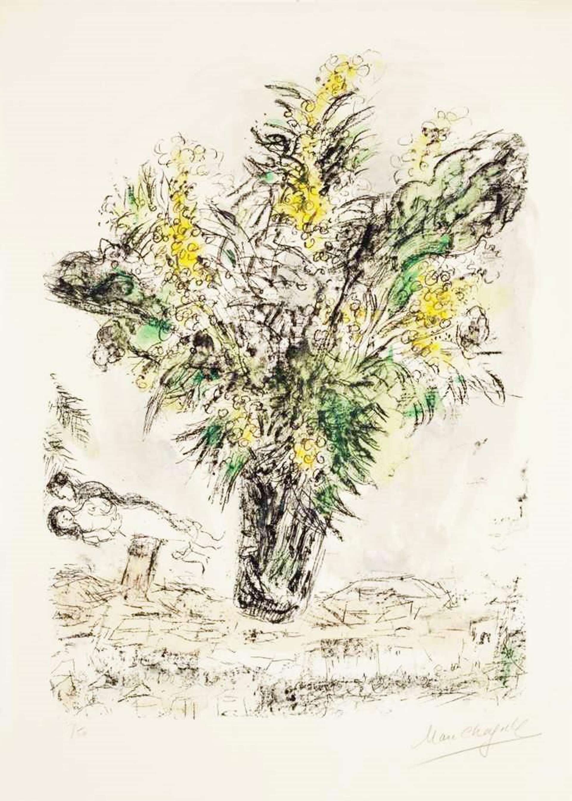 Marc Chagall: Les Mimosas - Signed Print
