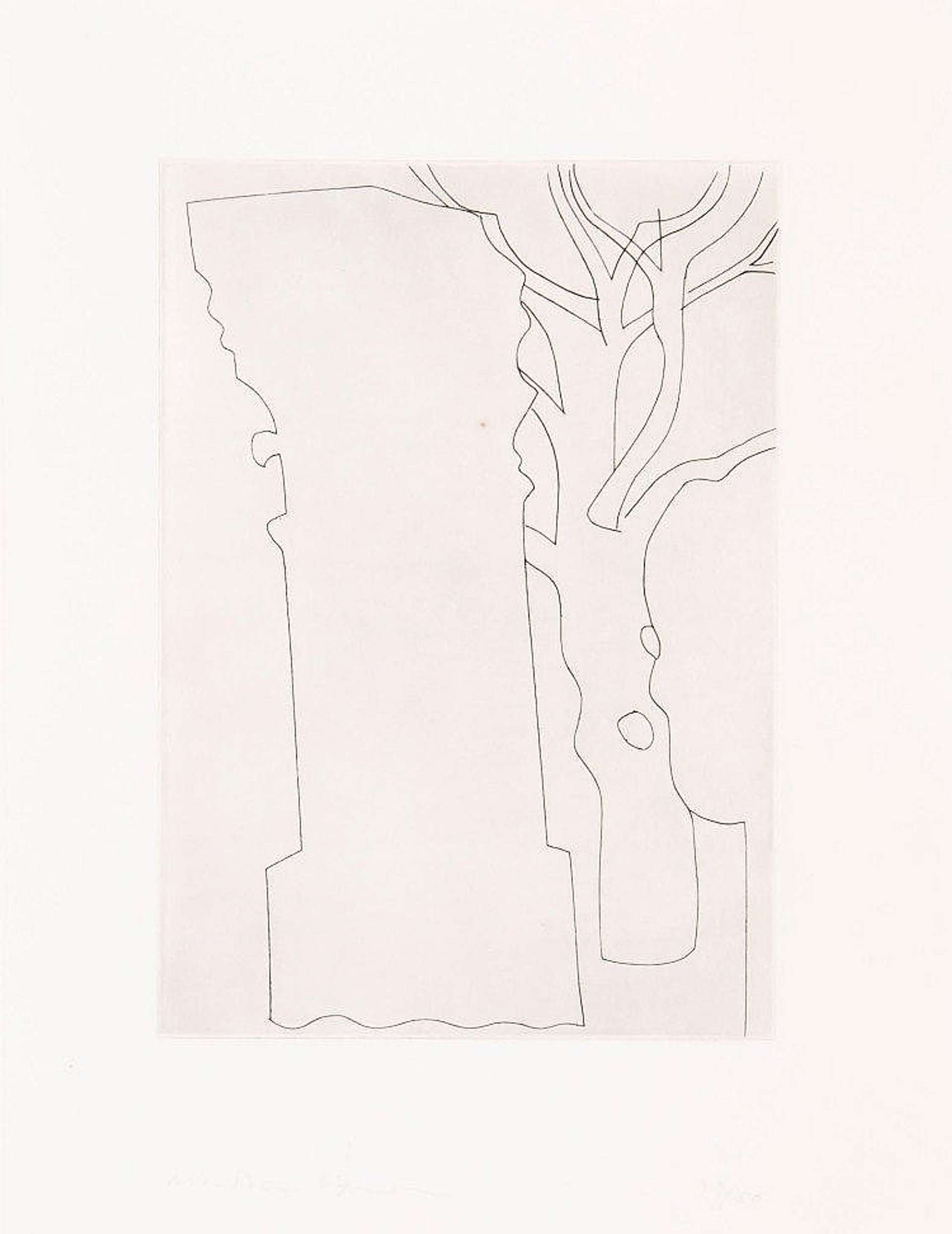 Column And Tree - Signed Print by Ben Nicholson 1967 - MyArtBroker