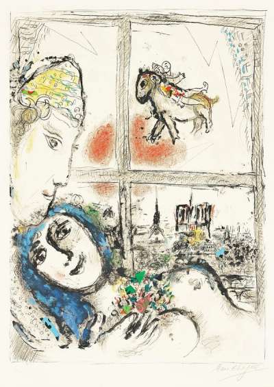 Marc Chagall: Paris De La Fenêtre - Signed Print