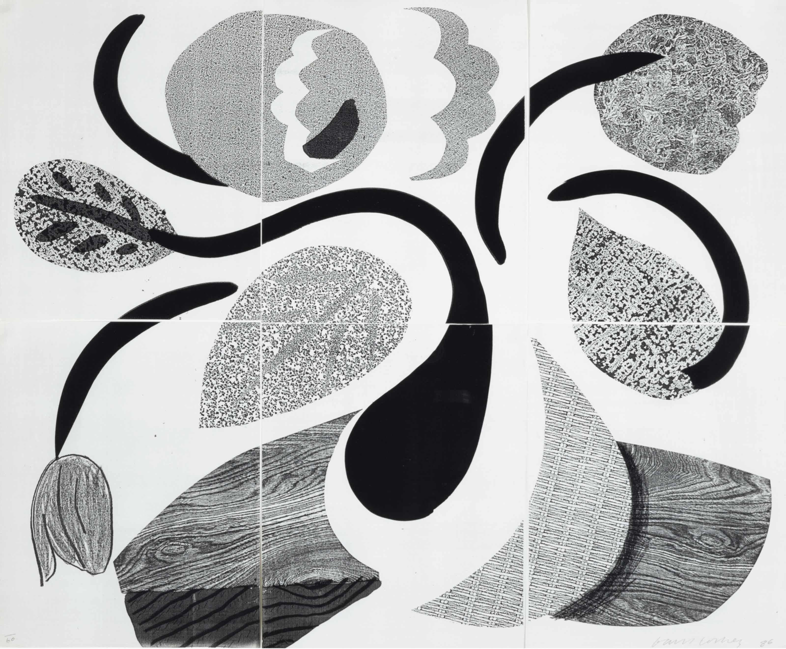 David Hockney Dancing Flowers, May 1986 (Signed Print) 1986