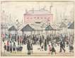 Market Scene In Northern Town - Signed Print