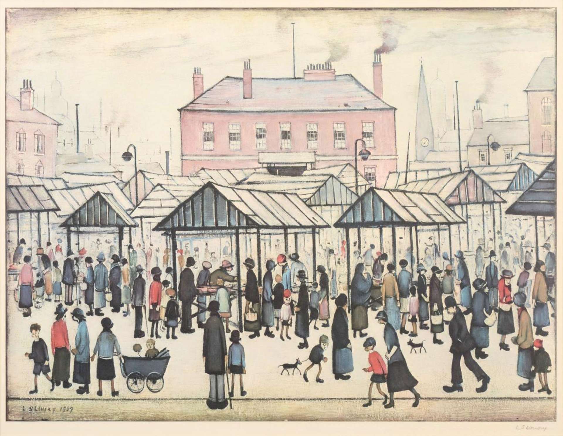 Illustration of a crowd in a busy market
