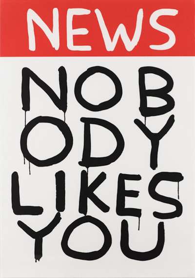 Untitled (News: Nobody Likes You) - Signed Print by David Shrigley 2022 - MyArtBroker