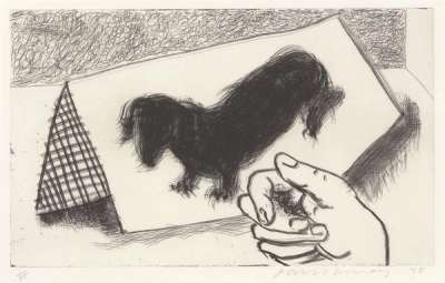 David Hockney: Dog Etching No. 13 - Signed Print