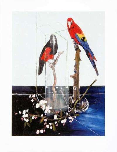 Damien Hirst: Two Birds With Blossom (large) - Signed Print