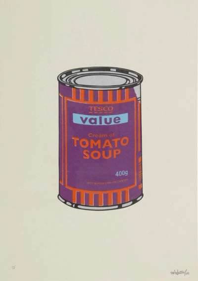 Soup Can (purple, orange and blue) - Signed Print by Banksy 2005 - MyArtBroker