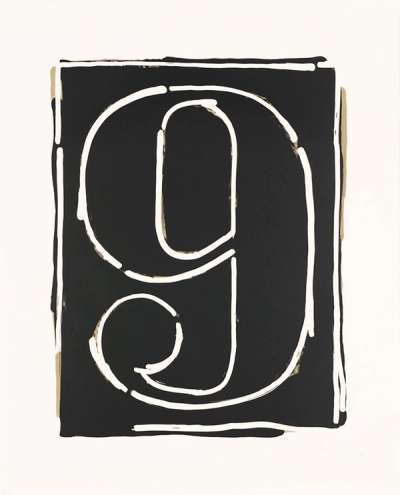 Figure 9 (Black Numeral) - Signed Print by Jasper Johns 1968 - MyArtBroker