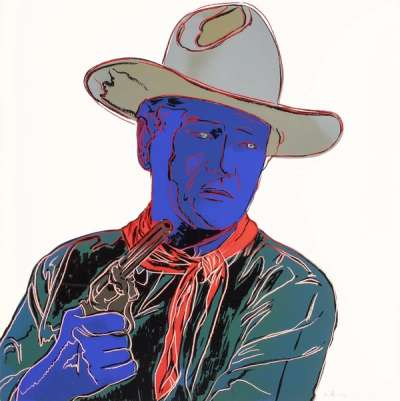 John Wayne (blue) - Signed Print by Andy Warhol 1986 - MyArtBroker