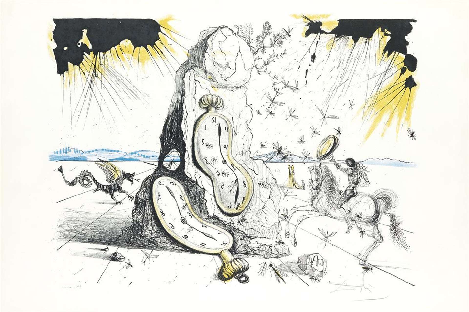 Salvador Dali: Cosmic Rays Resuscitating Soft Watches - Signed Print
