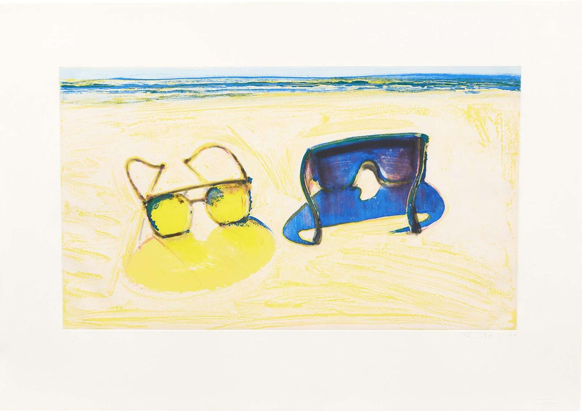 Beach Glasses - Signed Print by Wayne Thiebaud 1994 - MyArtBroker