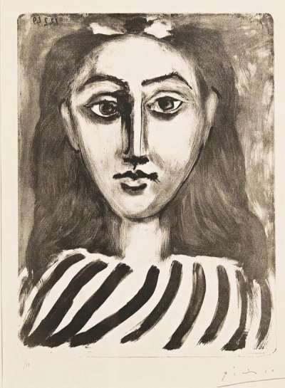 Tête De Jeune Fille (monochrome) - Signed Print by Pablo Picasso 1949 - MyArtBroker