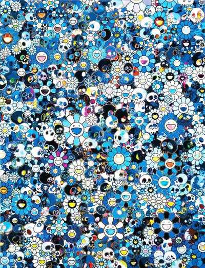 Blue Flower Skulls - Signed Print by Takashi Murakami 2012 - MyArtBroker