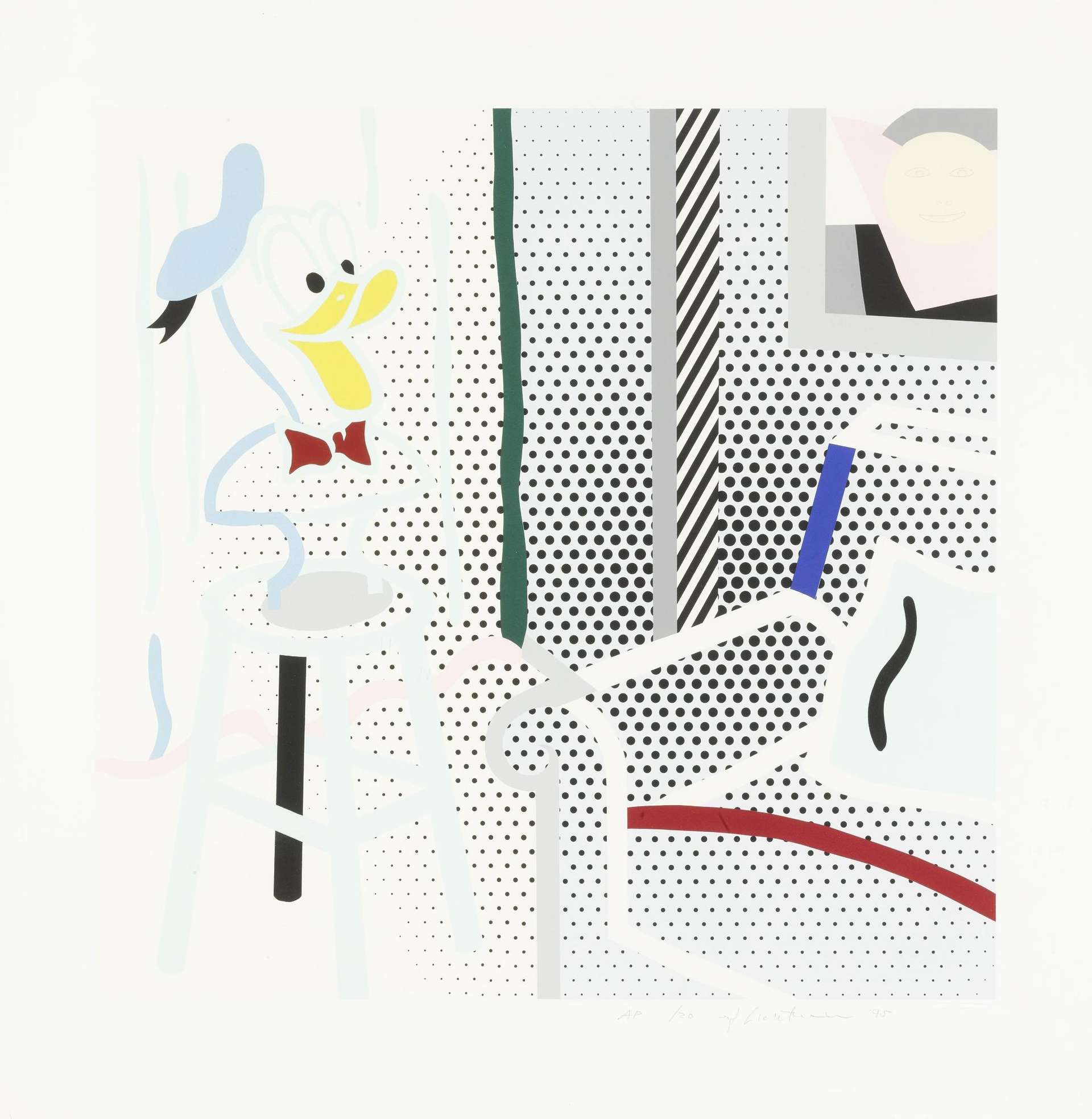 Roy Lichtenstein: Virtual Interior: Portrait Of A Duck - Signed Print