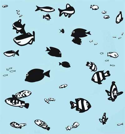 We Swam Amongst The Fishes 4 - Signed Print by Julian Opie 2003 - MyArtBroker