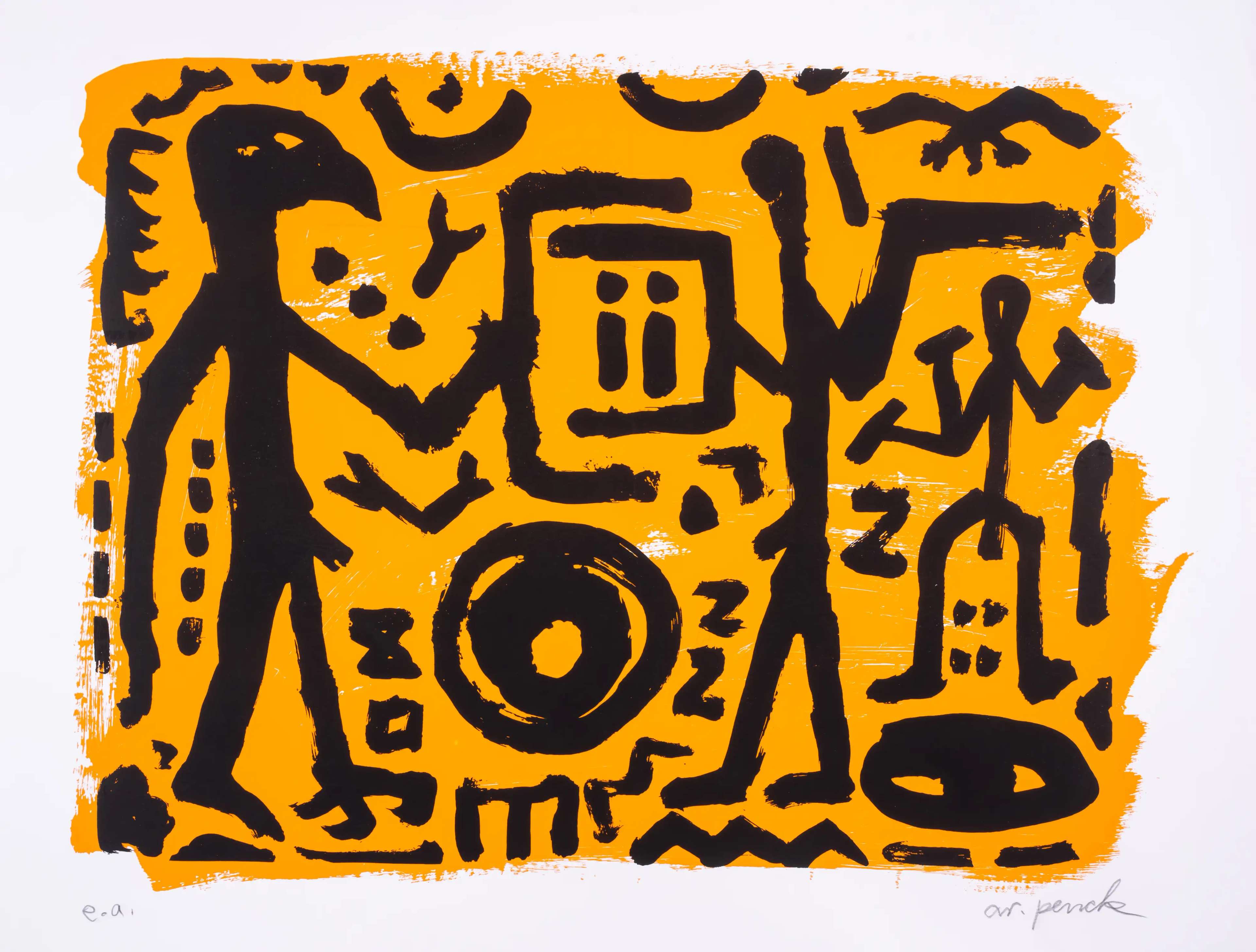 Falkenkopf, Jäger Und Adler - Signed Print by A. R. Penck 1994 - MyArtBroker