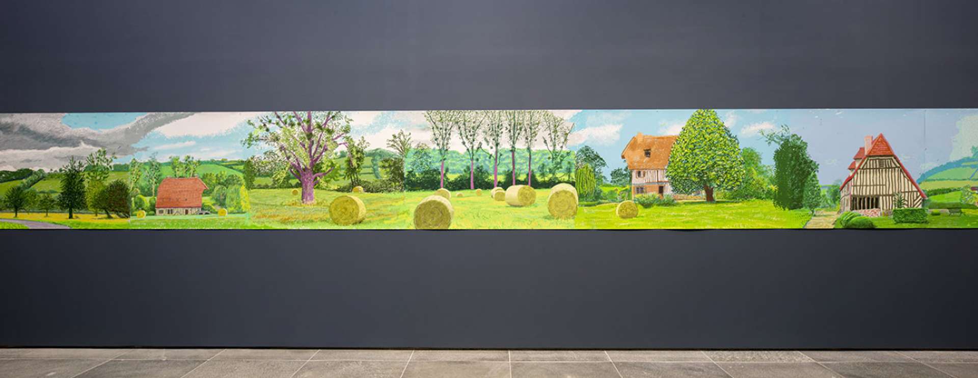 Installation view at Musée de l'Orangerie of A Year in Normadie by David Hockney - MyArtBroker