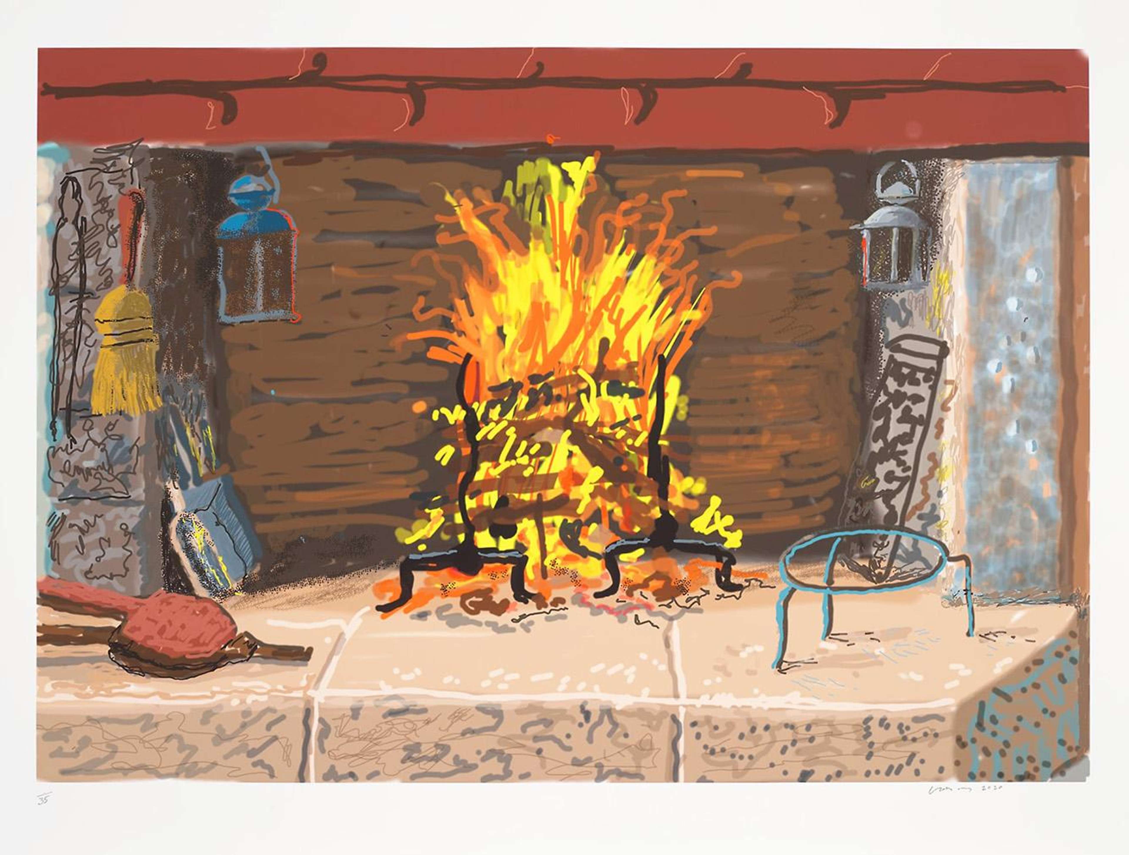 A Bigger Fire - Signed Print by David Hockney 2020 - MyArtBroker