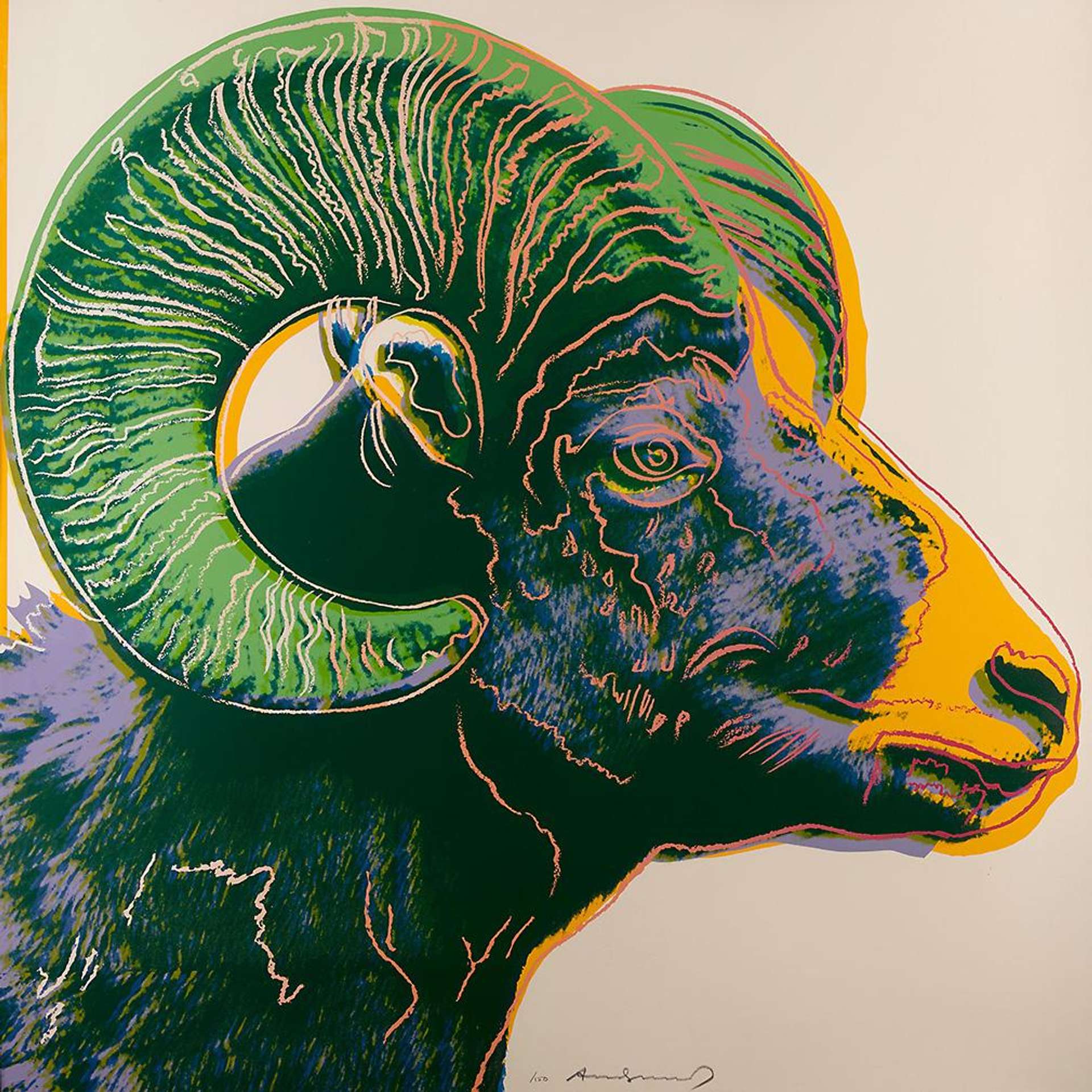 Bighorn Ram (F. & S. II.302) - Signed Print by Andy Warhol 1983 - MyArtBroker