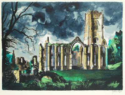 Fountains Abbey, Yorkshire - Signed Print by John Piper 1983 - MyArtBroker