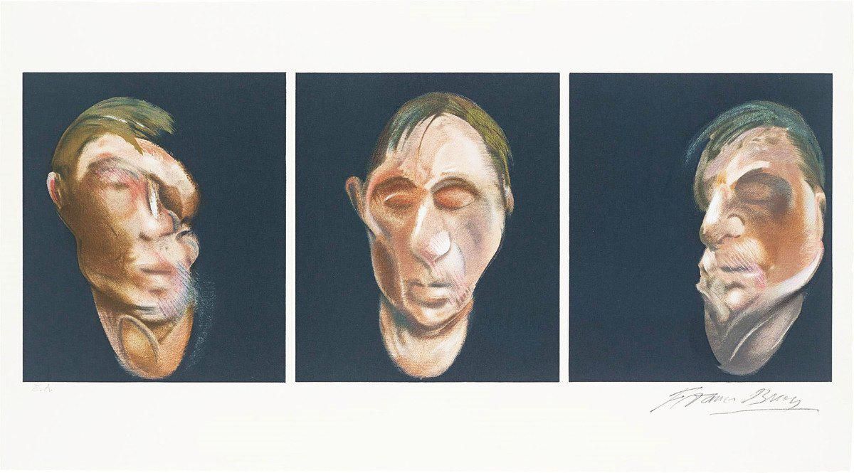 Francis Bacon Three Studies For Self Portrait (Signed Print) 1990