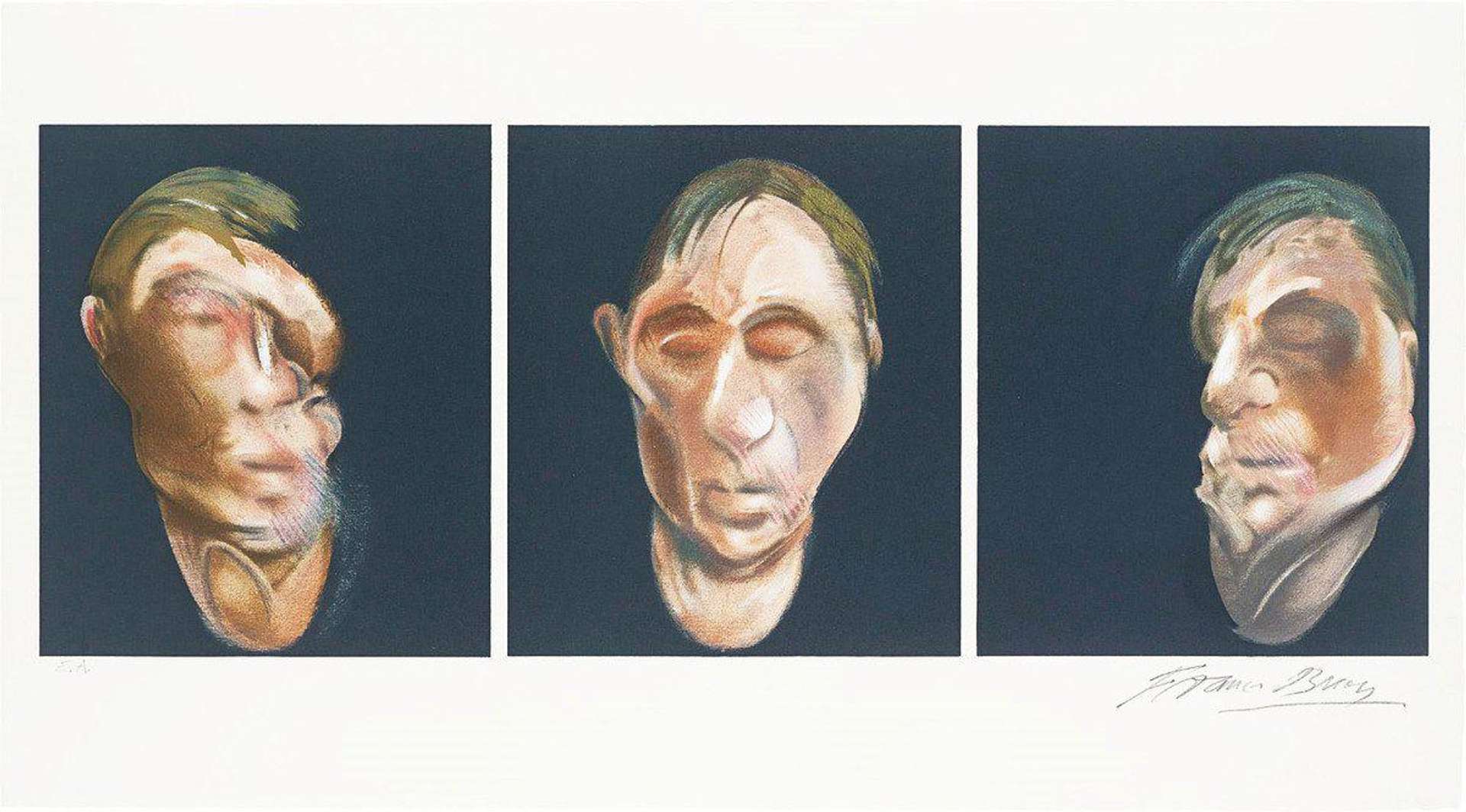 Francis Bacon: Three Studies For Self Portrait - Signed Print