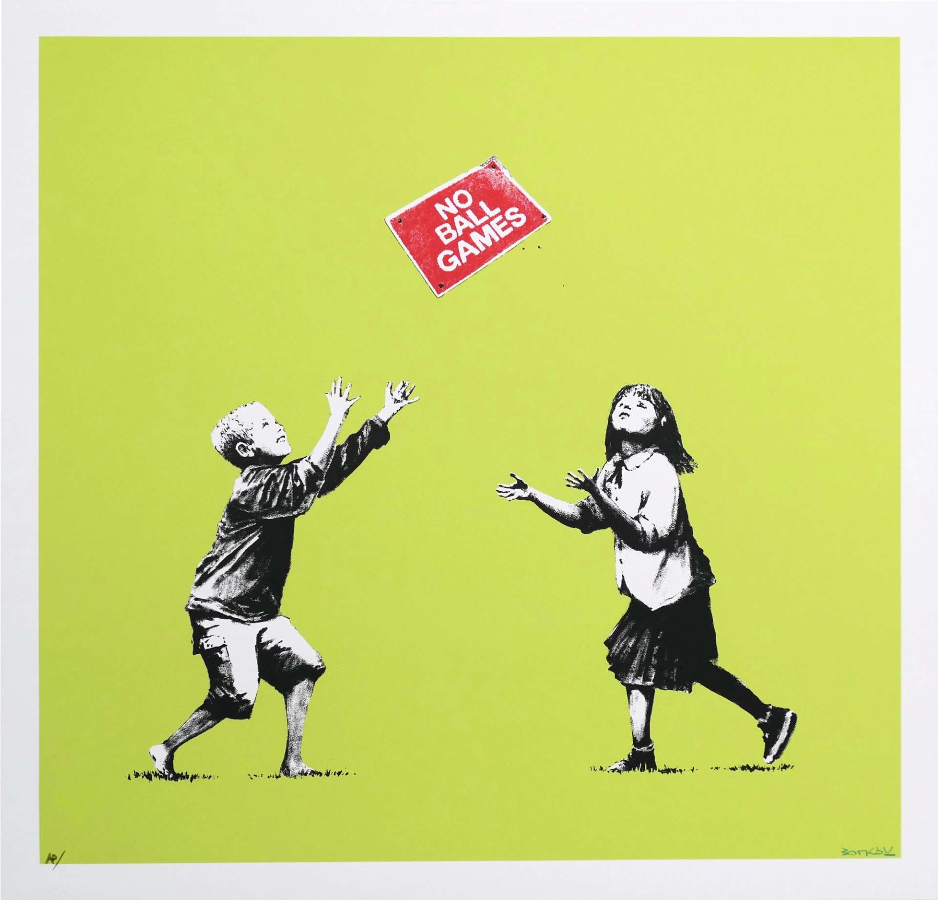 Banksy: No Ball Games (AP, green) - Signed Print