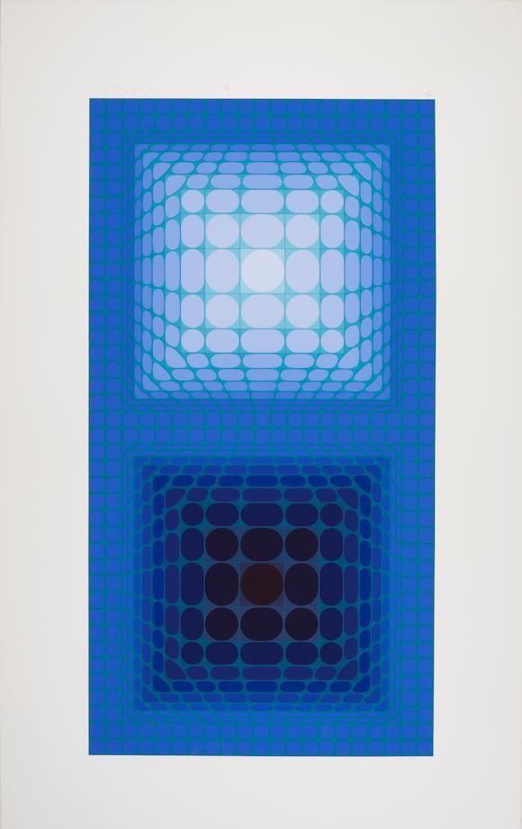 Victor Vasarely Meta IV (Signed Print) 1976