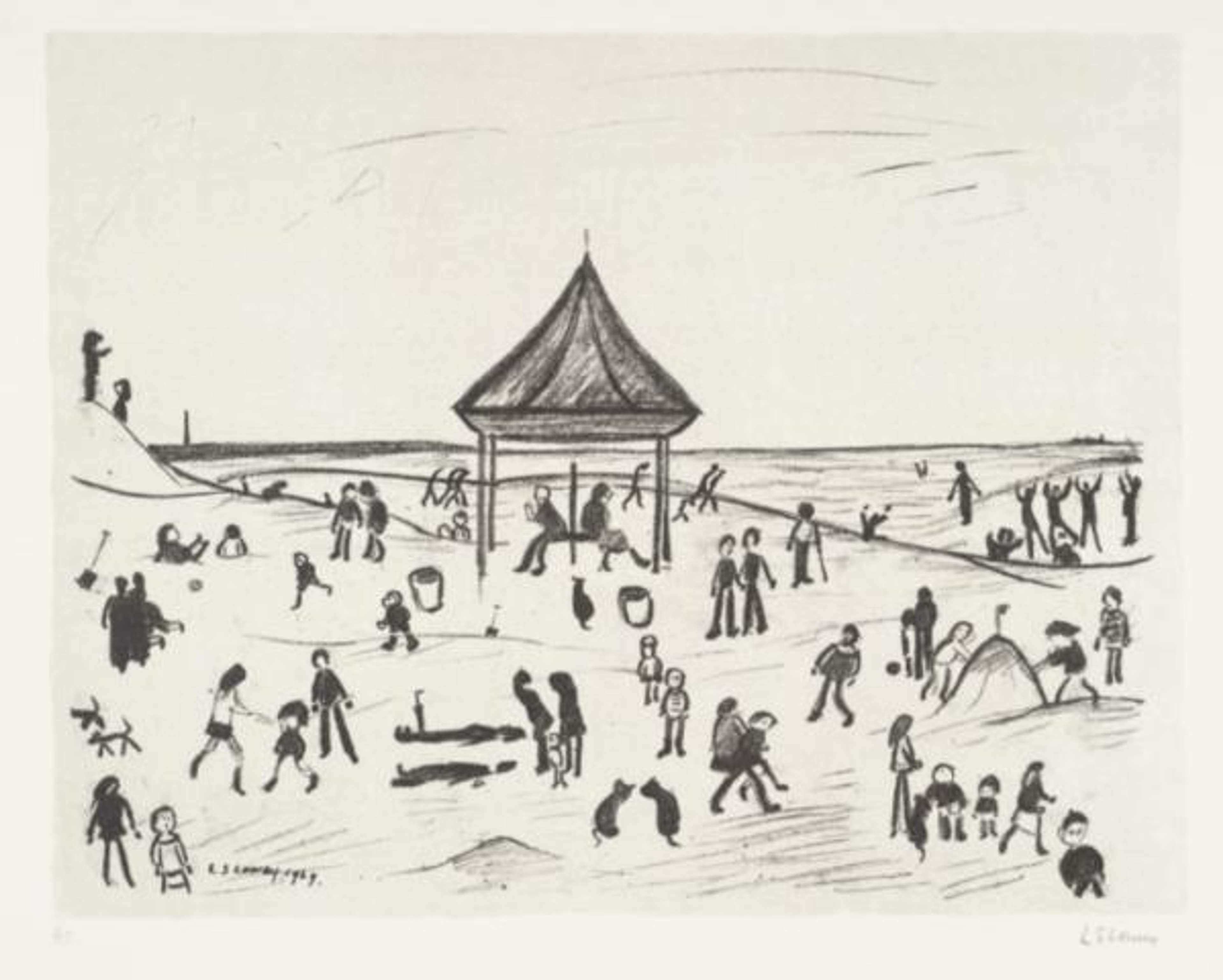 The Pavilion - Signed Print by L S Lowry 1969 - MyArtBroker