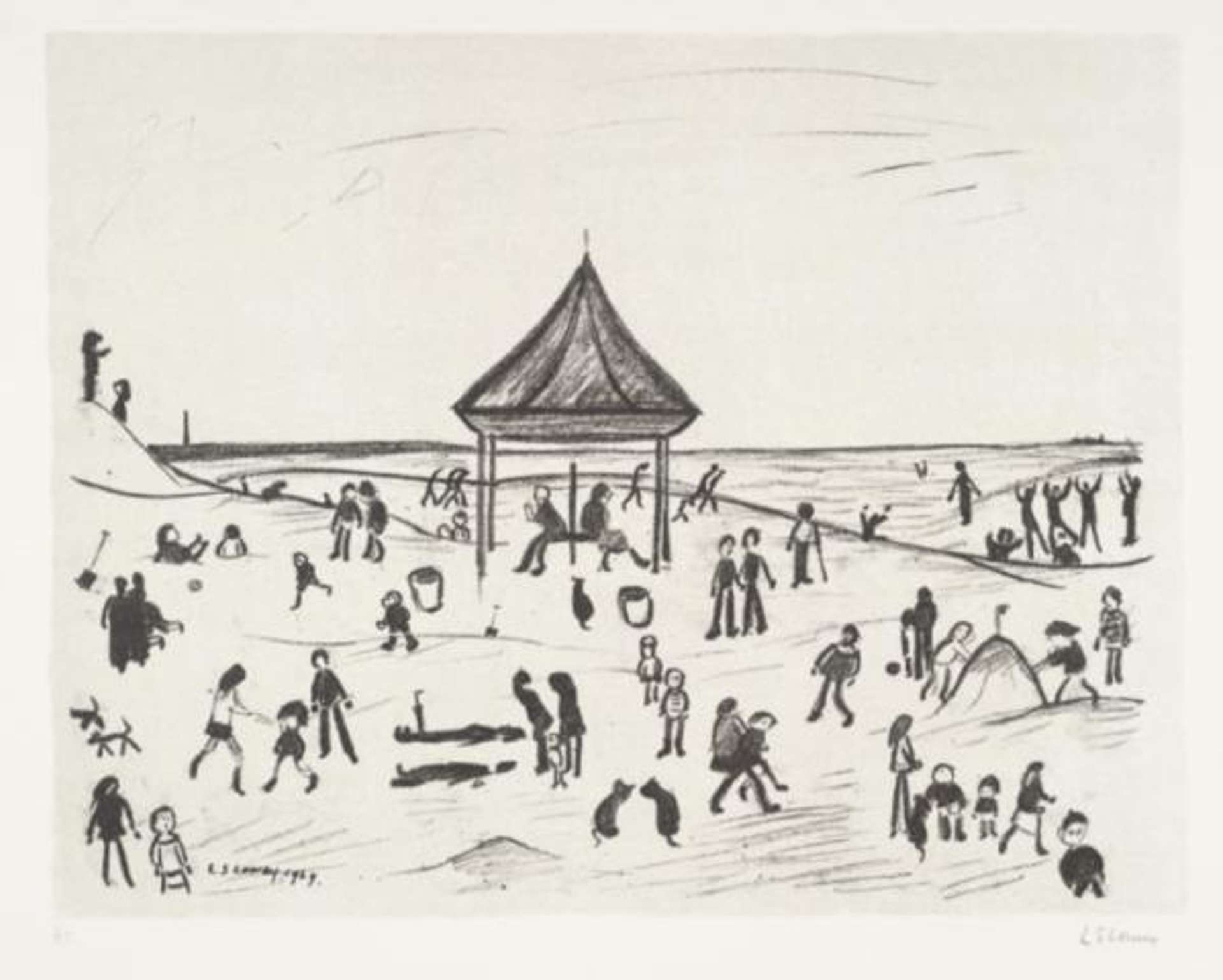 The Pavilion - Signed Print by L S Lowry 1969 - MyArtBroker