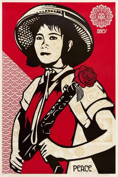 Revolution Girl - Signed Print by Shepard Fairey 2005 - MyArtBroker