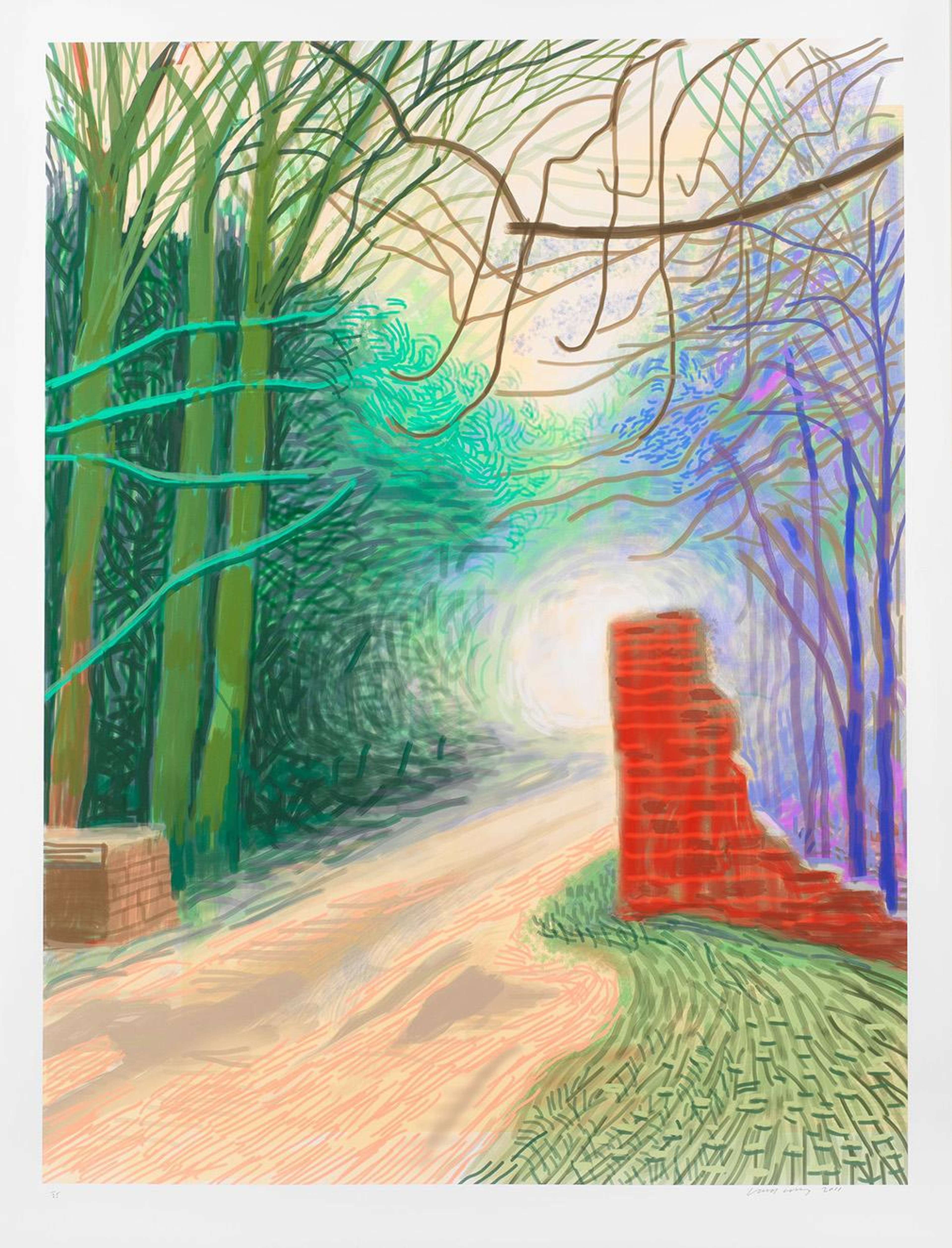 The Arrival Of Spring In Woldgate, East Yorkshire In 2011 (twenty eleven) - 16 March - Signed Print by David Hockney 2011 - MyArtBroker