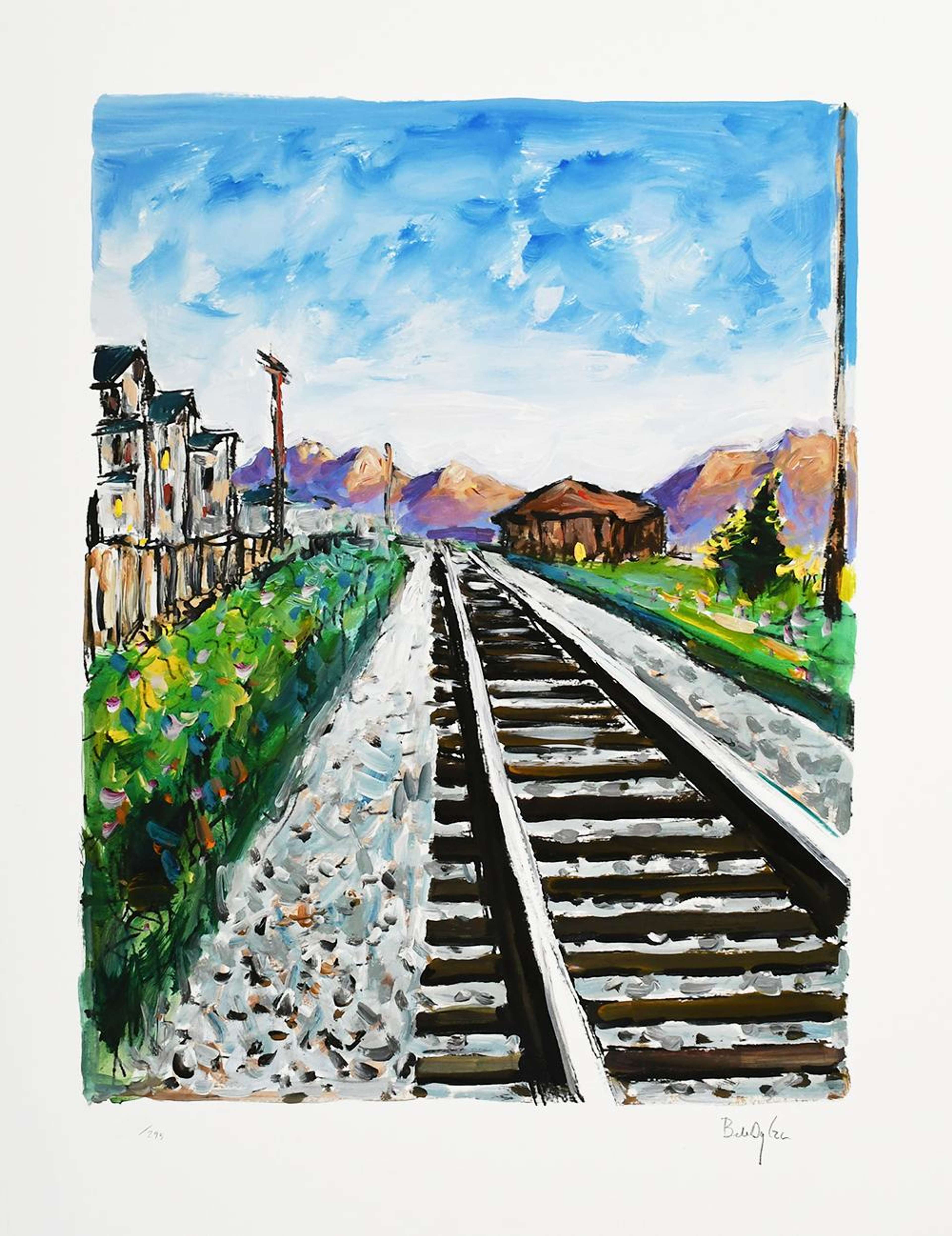 Train Tracks Blue (2018) - Signed Print by Bob Dylan 2018 - MyArtBroker