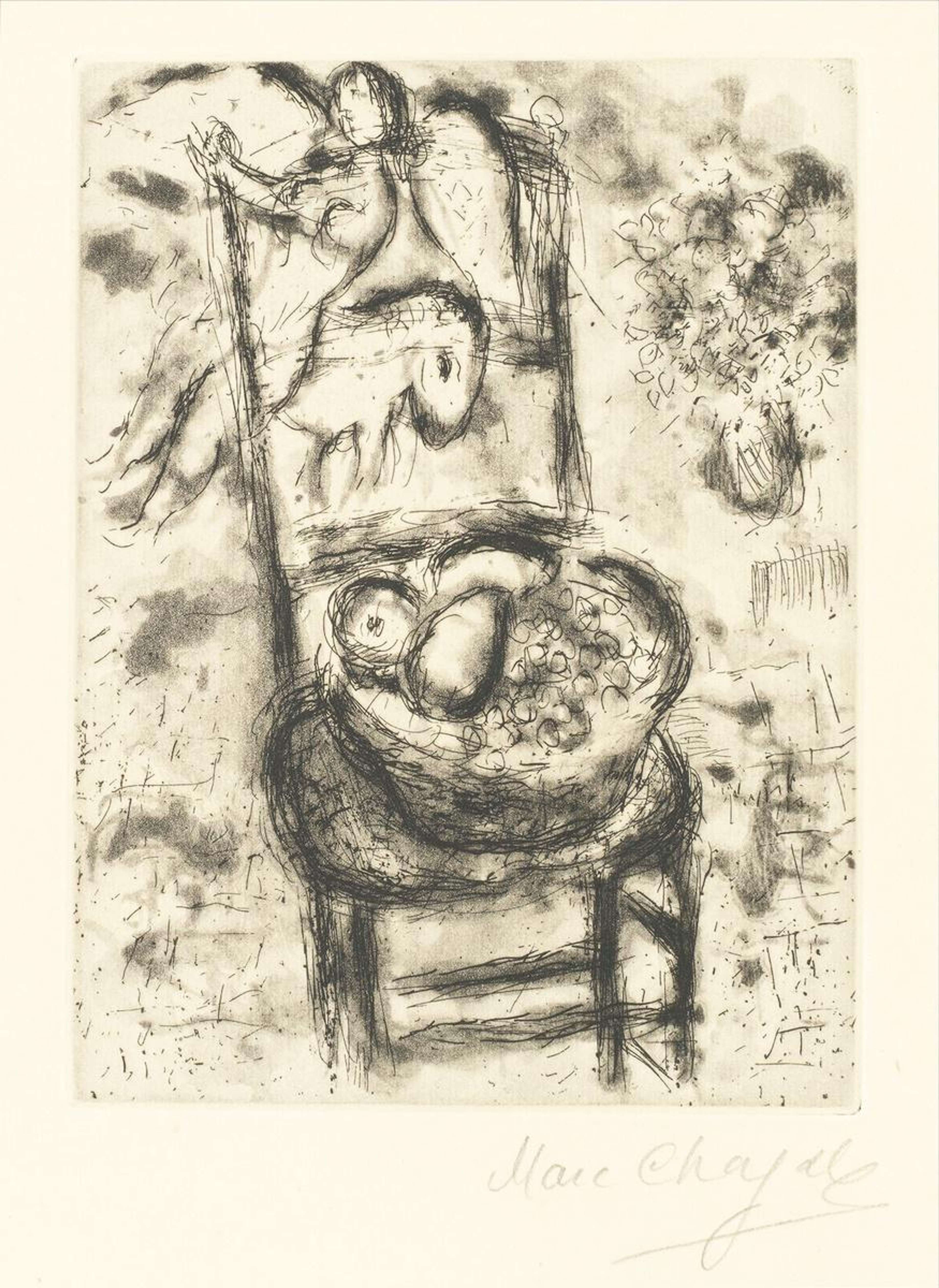 La Chaise Et La Corbeille De Fruits - Signed Print by Marc Chagall 1967 - MyArtBroker