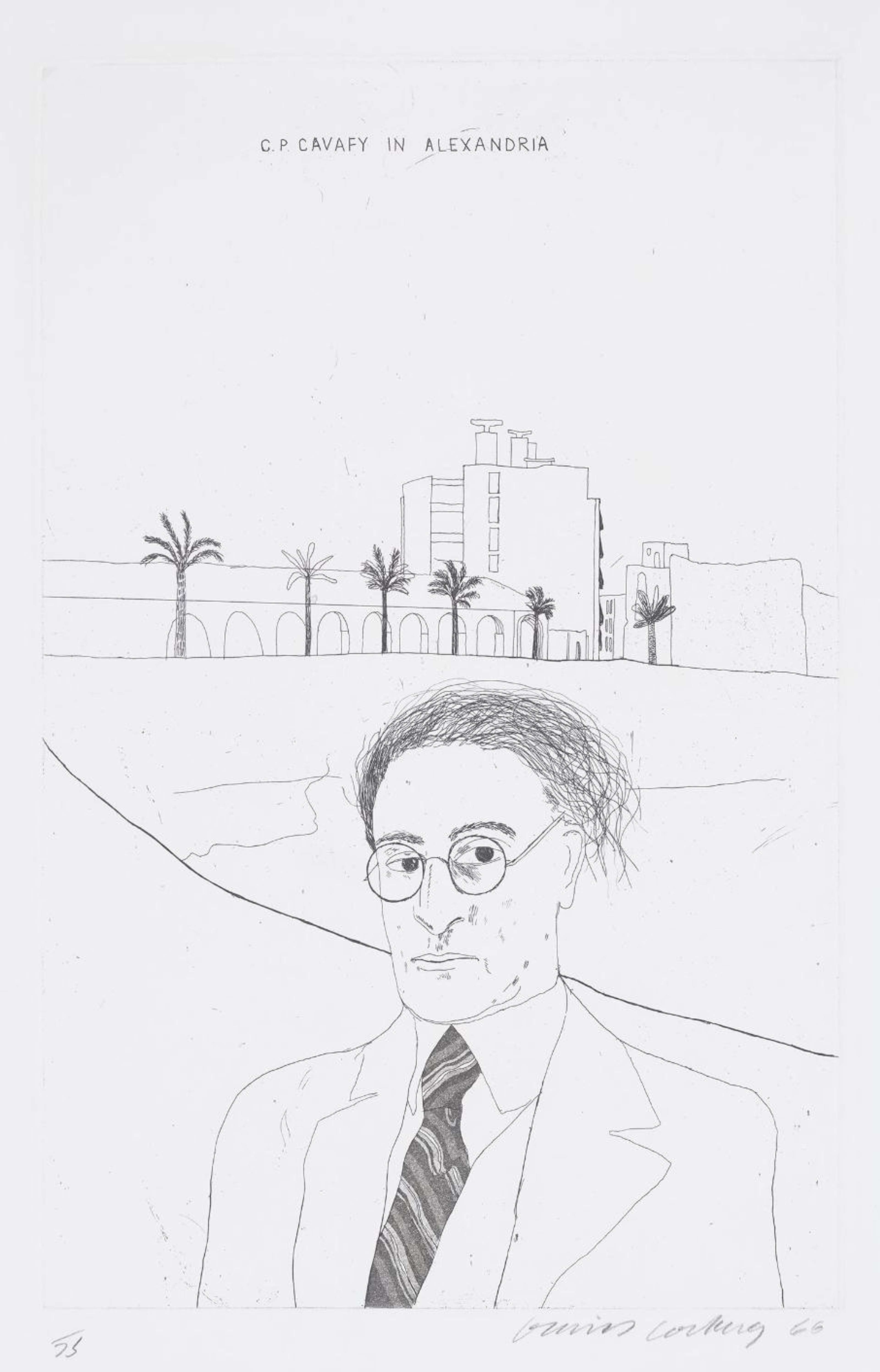 Portrait Of Cavafy In Alexandria - Signed Print by David Hockney 1966 - MyArtBroker