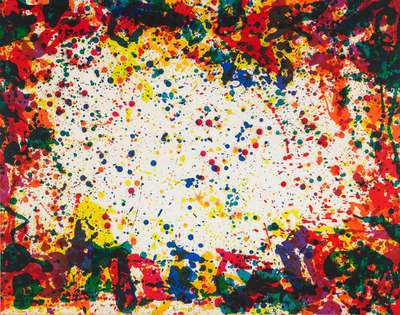 Five Coral Screen - Signed Print by Sam Francis 1972 - MyArtBroker