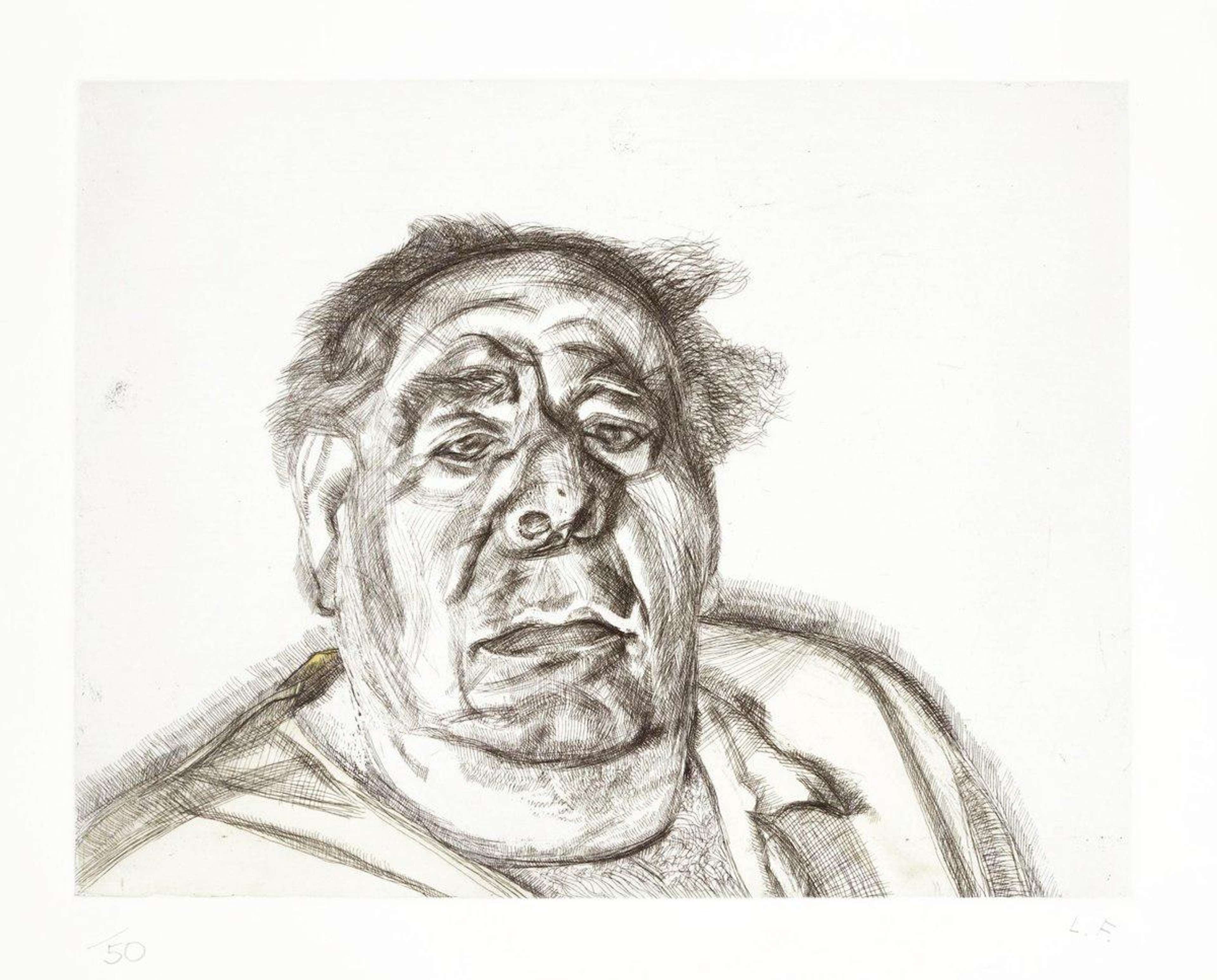 Lord Goodman In His Yellow Pyjamas par Lucian Freud - MyArtBroker