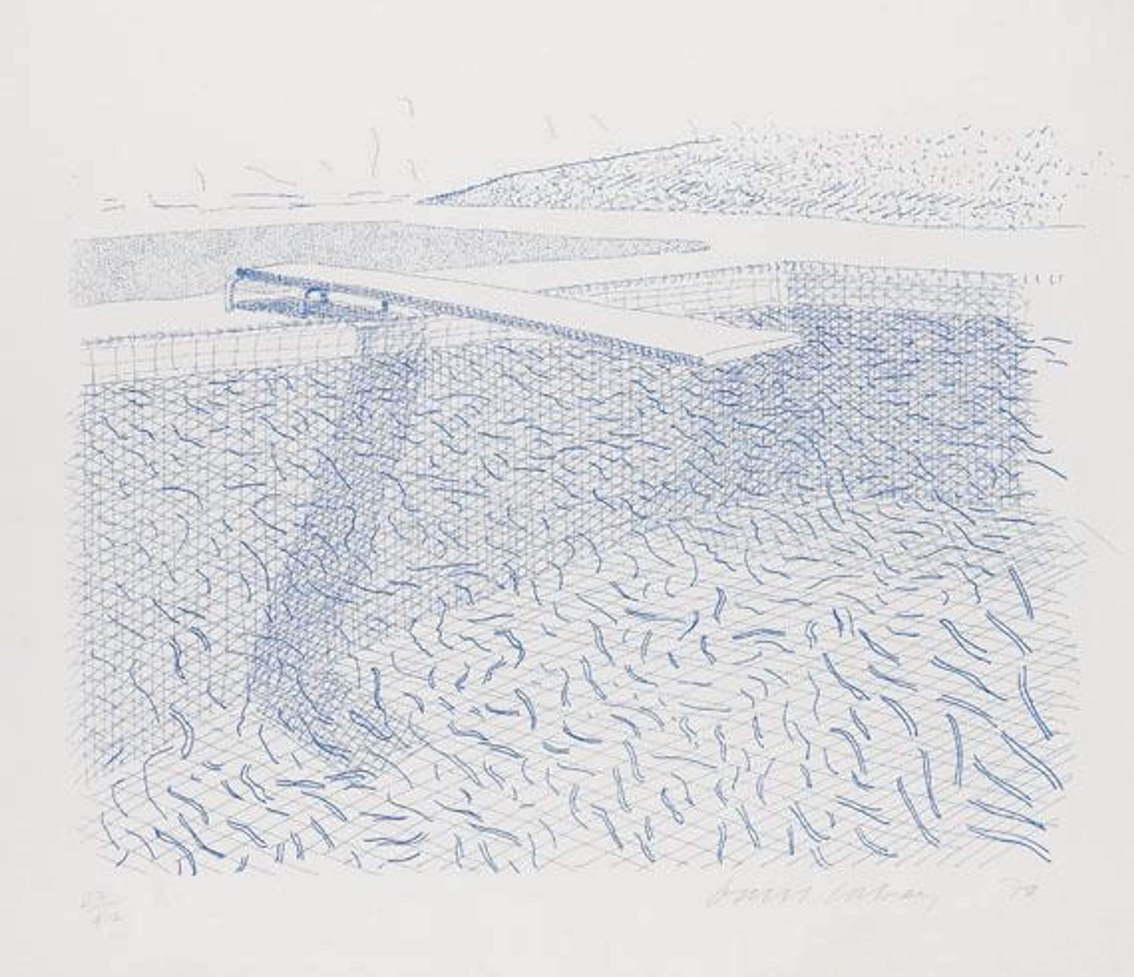 Lithographic Water Made Of Lines (T.G. 253) - Signed Print by David Hockney 1980 - MyArtBroker