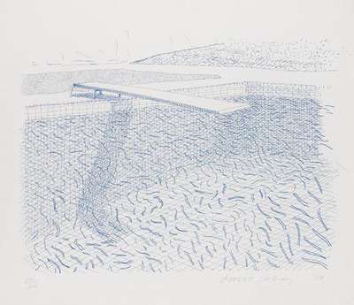 Lithographic Water Made Of Lines (T.G. 253) - Signed Print by David Hockney 1980 - MyArtBroker