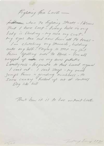 Fighting For Love - Signed Print by Tracey Emin 1998 - MyArtBroker