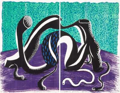 Extending February (diptych) - Signed Print by David Hockney 1990 - MyArtBroker