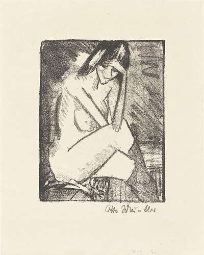 Sitzende In Strümpfen - Signed Print by Otto Mueller 1924 - MyArtBroker