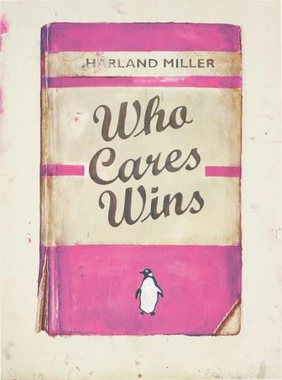 Who Cares Wins (pink) - Signed Print by Harland Miller 2016 - MyArtBroker