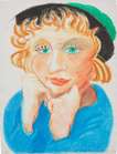 Celia With Green Hat - Signed Print