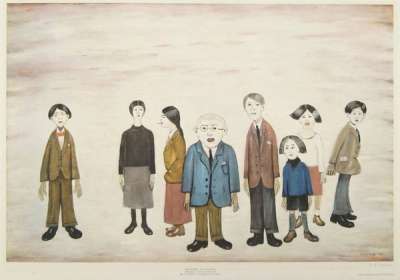 His Family - Signed Print by L S Lowry 1972 - MyArtBroker