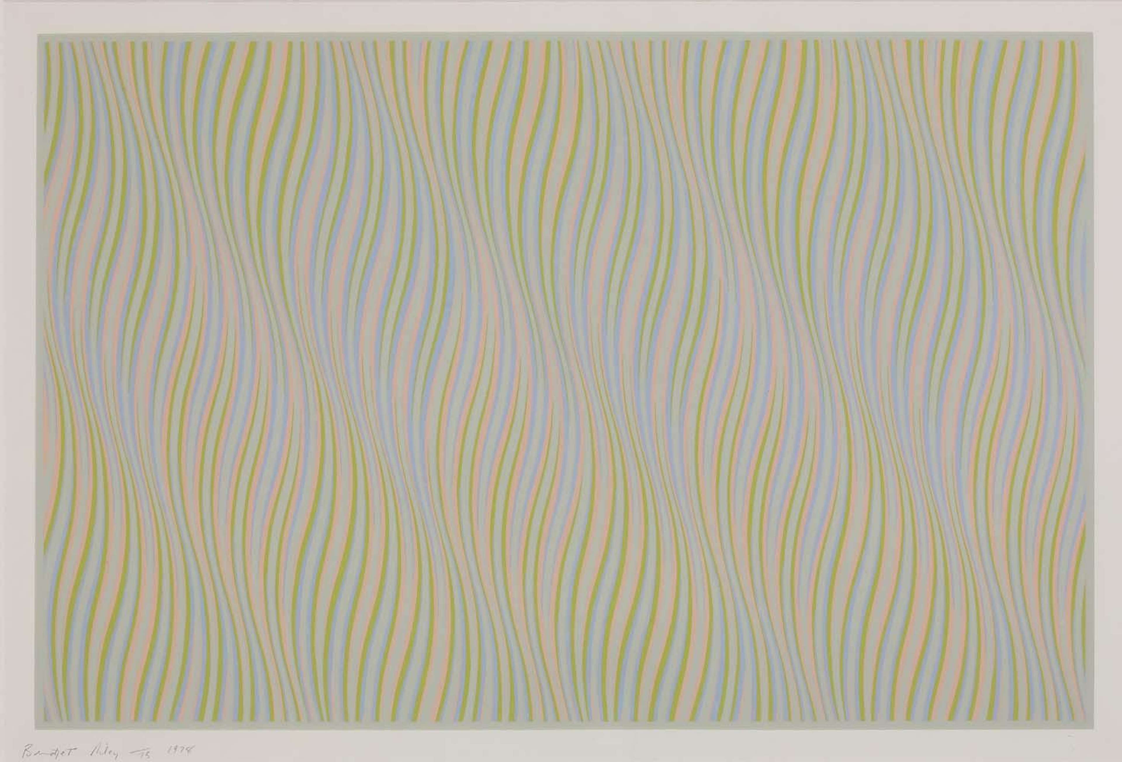 Untitled (bleu) par Bridget Riley