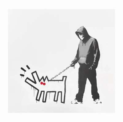 Choose Your Weapon (hand finished, white) - Signed Print by Banksy 2010 - MyArtBroker