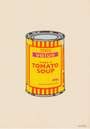 Banksy: Soup Can (banana, orange and hot pink) - Signed Print