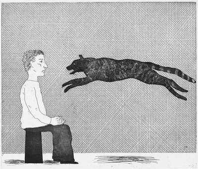 A Black Cat Leaping - Signed Print by David Hockney 1969 - MyArtBroker