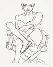 Seated Woman In Chemise - Signed Print