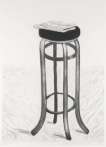 Steel Stool With Newspaper - Signed Print